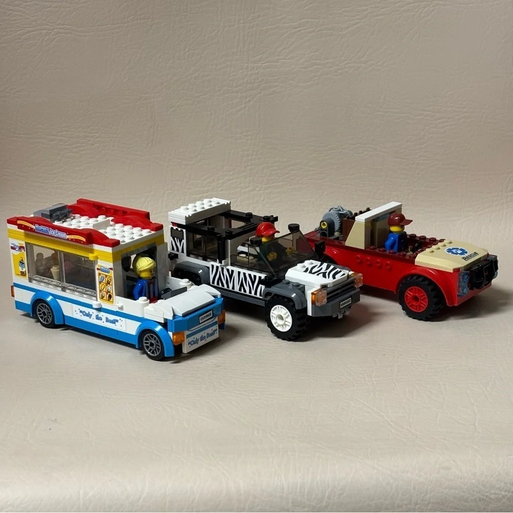 Lot of 3 Lego Vehicles with Figures